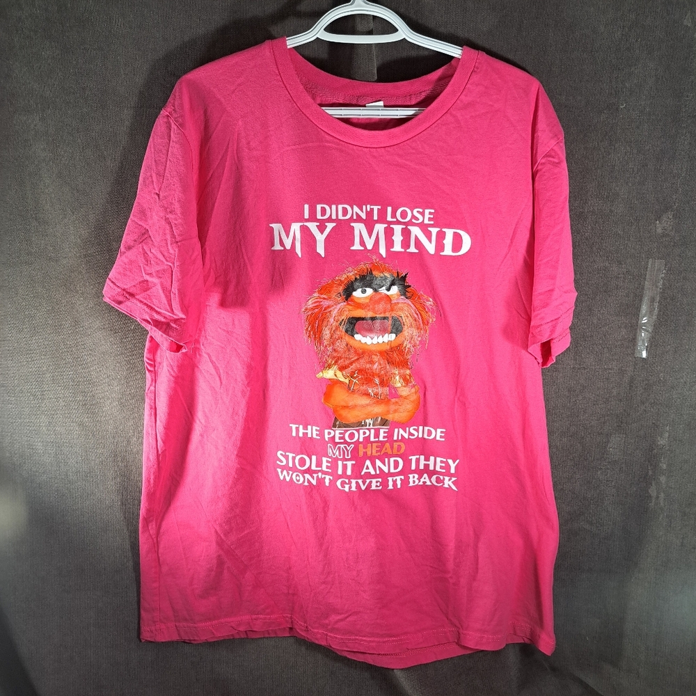 The Muppets Animal I Didn't Lose My Mind Humourous Pink Graphic Tee VG XL